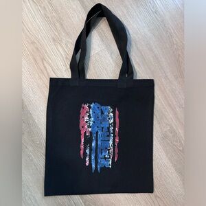 Handmade Black Veteran Tote Bag with Patriotic Design